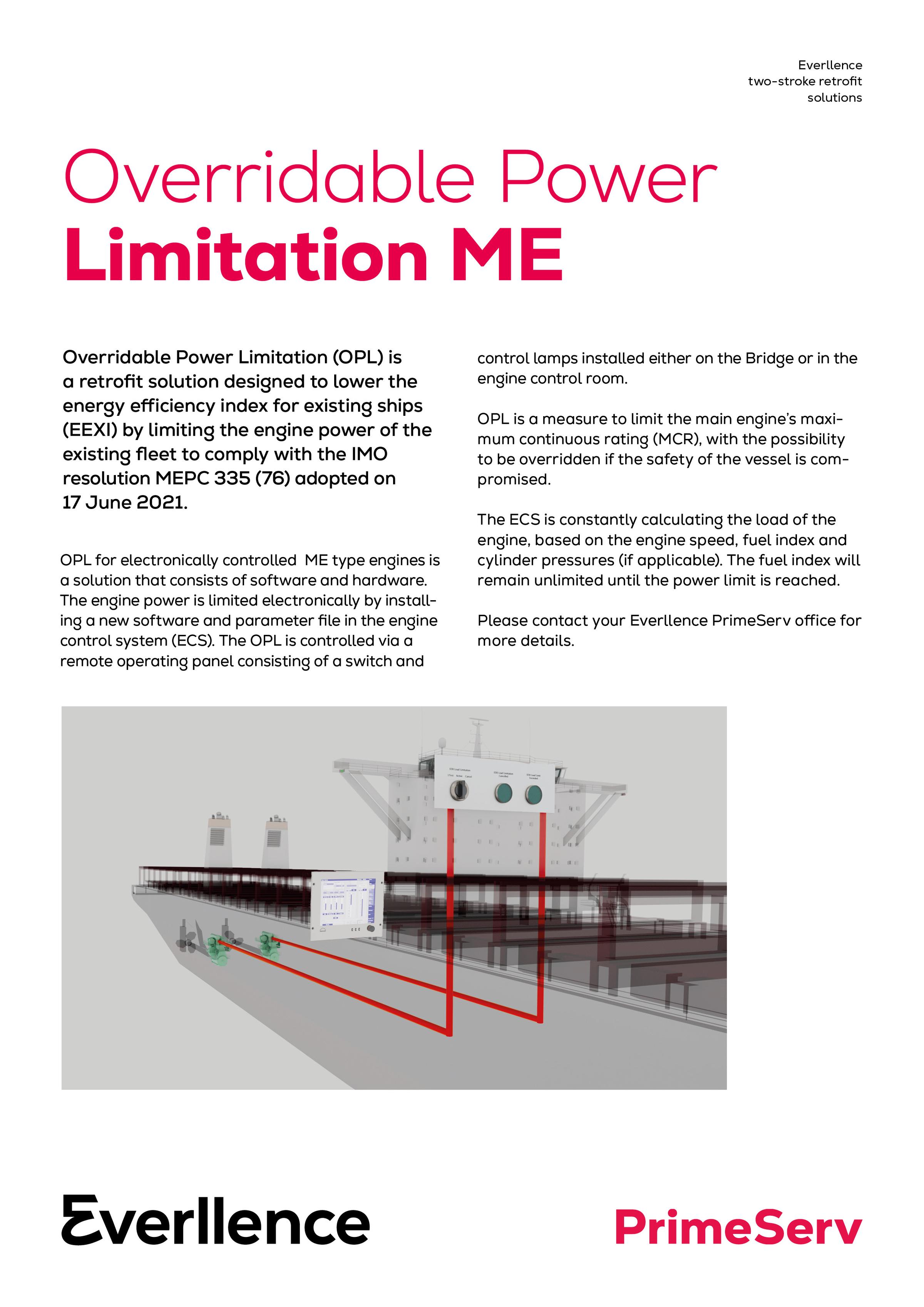 Overridable power limitation ME